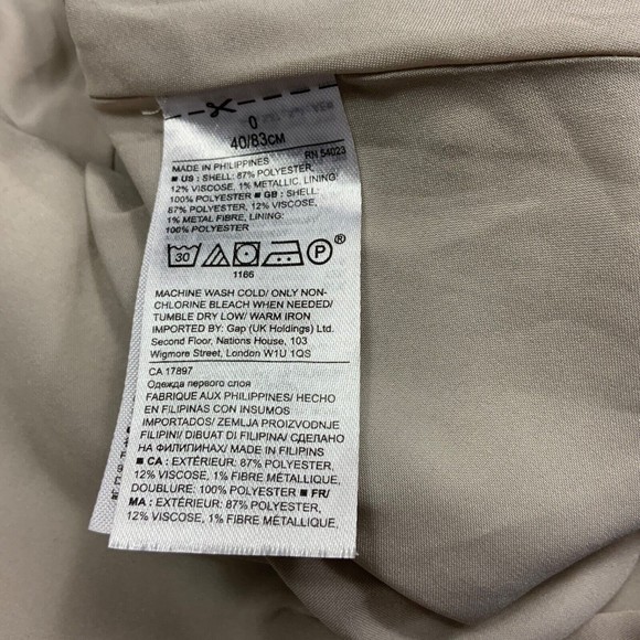 BANANA REPUBLIC Woman's Sz 0 Beige Tincel Peplum Sleeveless Blouse Shirt - Picture 6 of 8